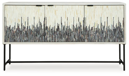 Freyton - White / Gray - Accent Cabinet - Hornell Furniture Outlet
