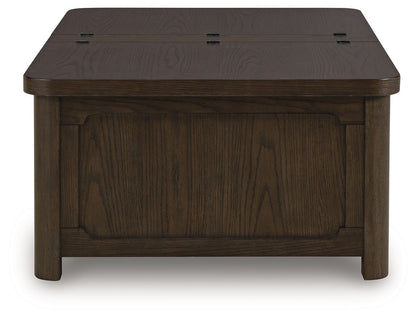 Breckington - Dark Brown - Cocktail Table With Storage - Hornell Furniture Outlet