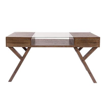 Lennox - Writing Desk - Dark Brown - Hornell Furniture Outlet