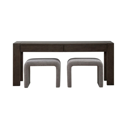Cascade Falls - 3 Piece Set - Satin Espresso / Gray - Hornell Furniture Outlet