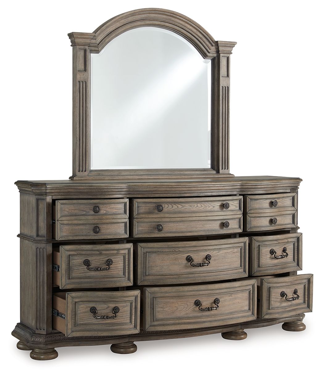 Ardenfield - Light Brown - Dresser And Mirror - Hornell Furniture Outlet