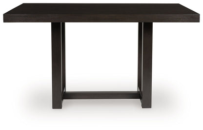 Neymorton - Dark Grayish Brown - 5 Pc. - Rectangular Dining Room Counter Table, 4 Barstools - Hornell Furniture Outlet