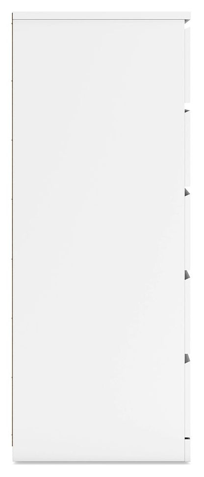 Onita - White - Five Drawer Chest - Hornell Furniture Outlet