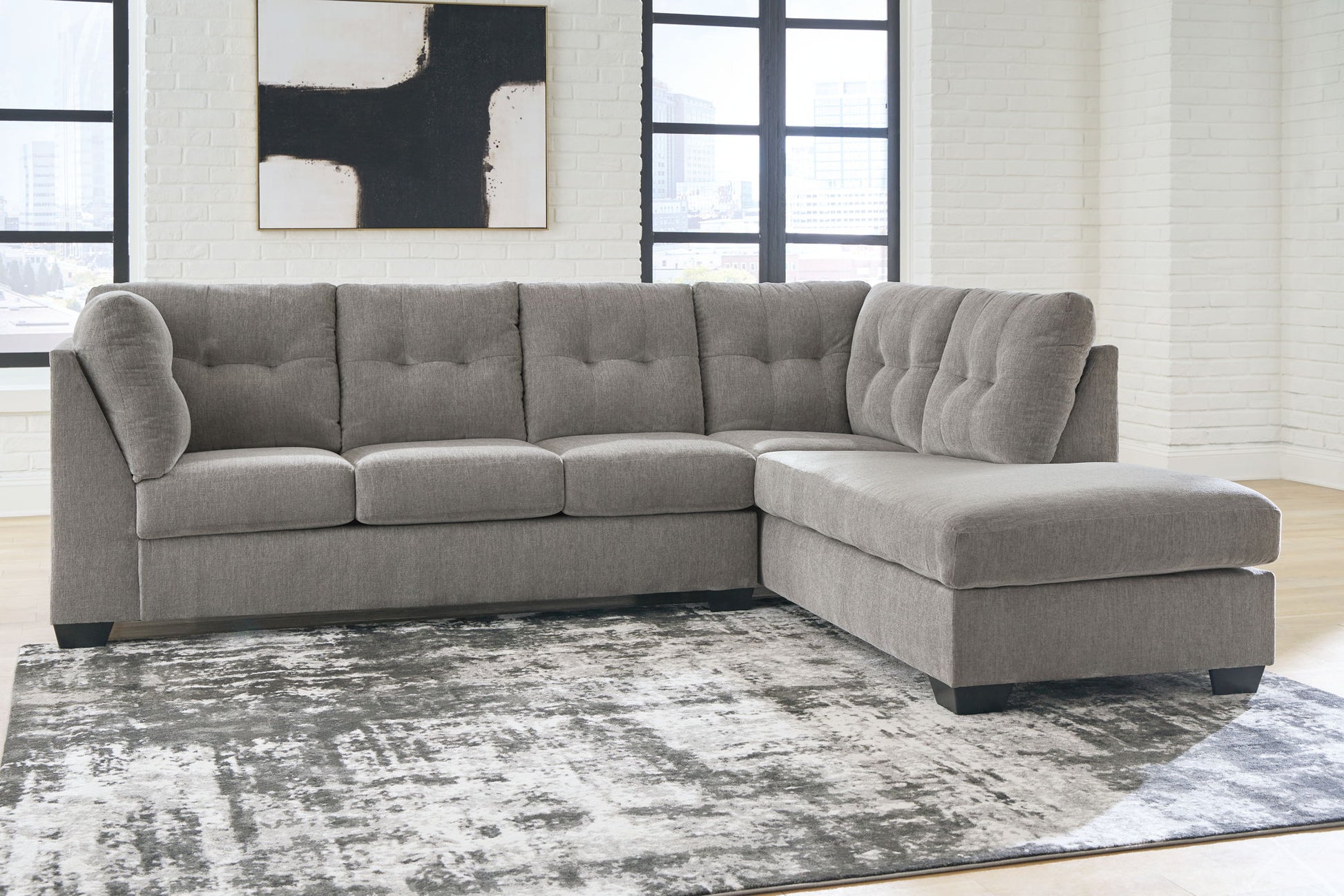 Lanelly - Alloy - 2 - Piece Sectional With Raf Corner Chaise - Hornell Furniture Outlet