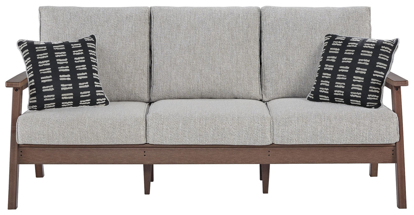 Emmeline - Brown / Beige - Sofa with Cushion - Hornell Furniture Outlet