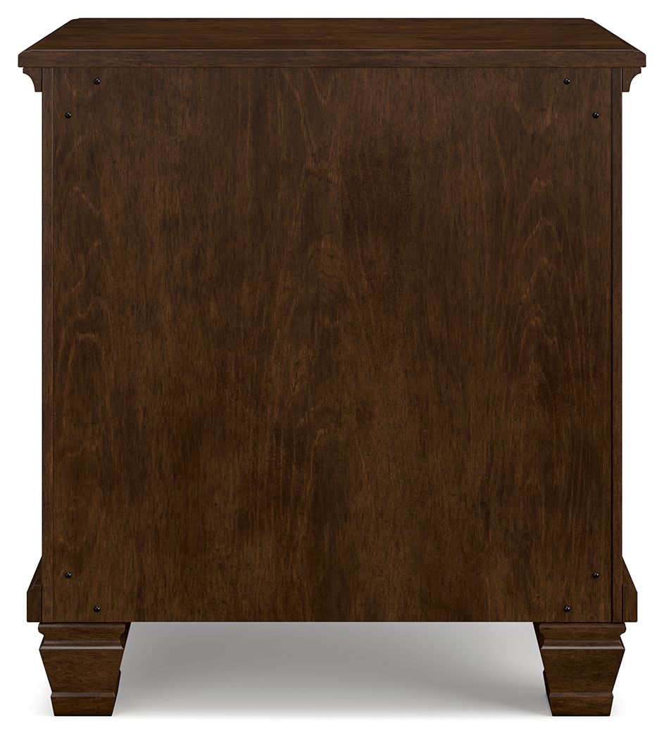 Danabrin - Brown - Two Drawer Nightstand - Hornell Furniture Outlet