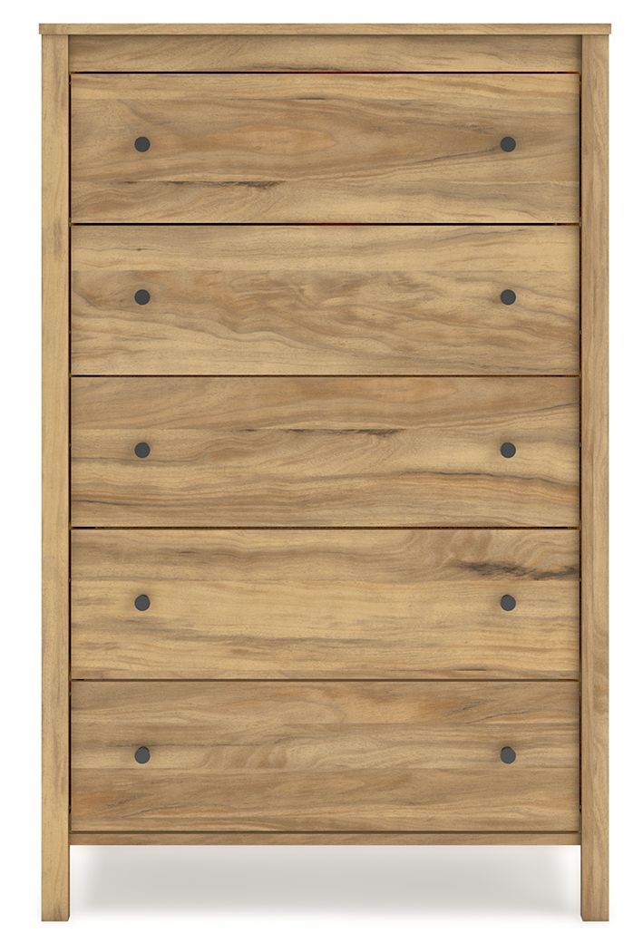 Bermacy - Light Brown - Five Drawer Chest - Hornell Furniture Outlet