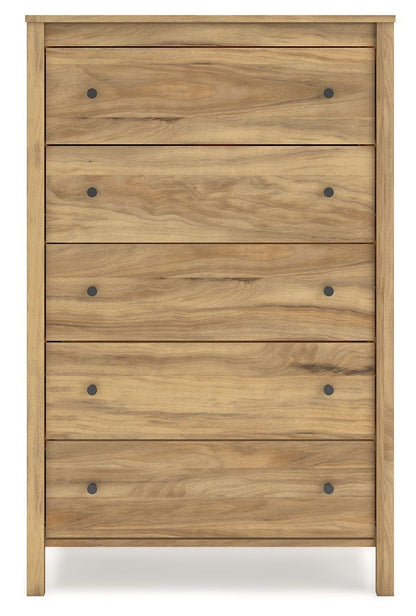 Bermacy - Light Brown - Five Drawer Chest - Hornell Furniture Outlet