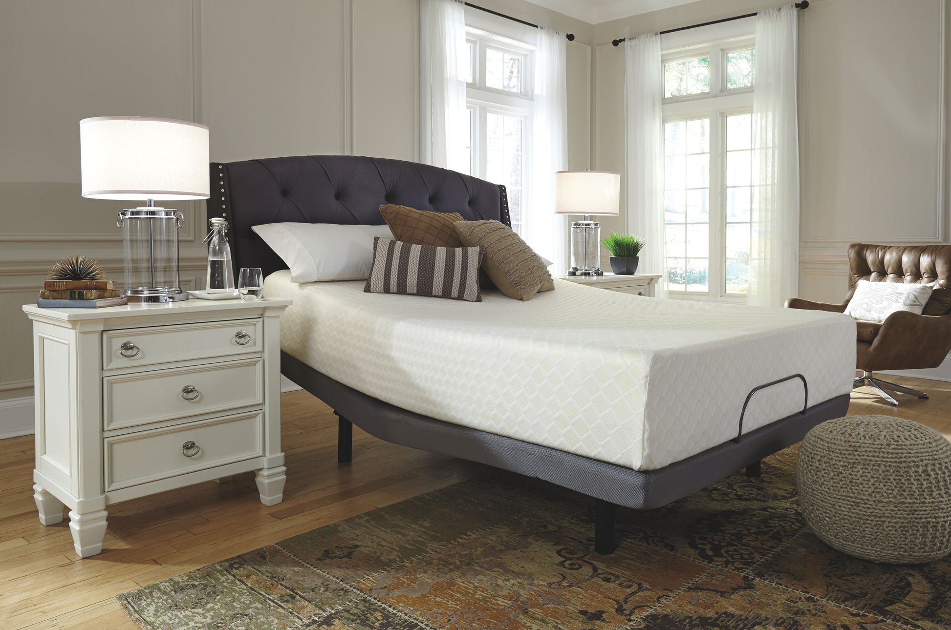 Chime 12 Inch Memory Foam - White - California King Mattress - 12 - inch - Hornell Furniture Outlet