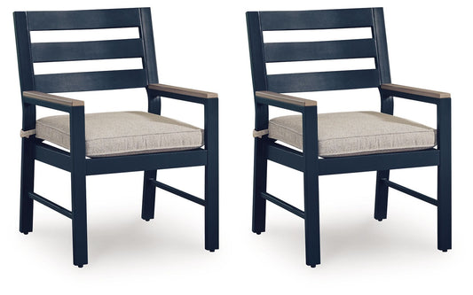 East Beach - Arm Chair With Cushion (Set of 2) - Blue - Hornell Furniture Outlet