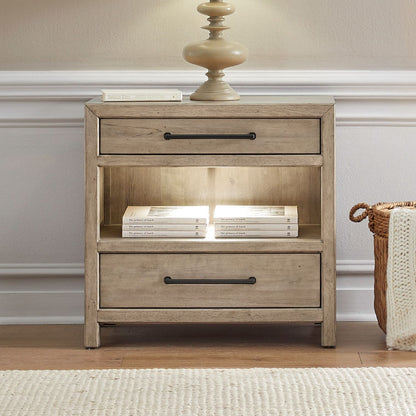 Proximity Place - Bedside Chest With Charging Station - Brown - Hornell Furniture Outlet