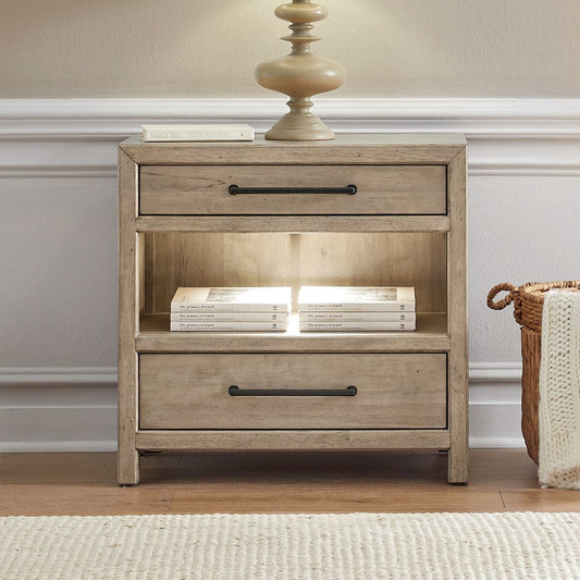 Proximity Place - Bedside Chest With Charging Station - Brown - Hornell Furniture Outlet