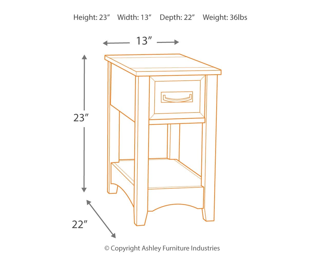 Breegin - Brown - Chair Side End Table - 1 Drawer - Hornell Furniture Outlet