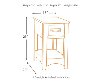 Breegin - Brown - Chair Side End Table - 1 Drawer - Hornell Furniture Outlet