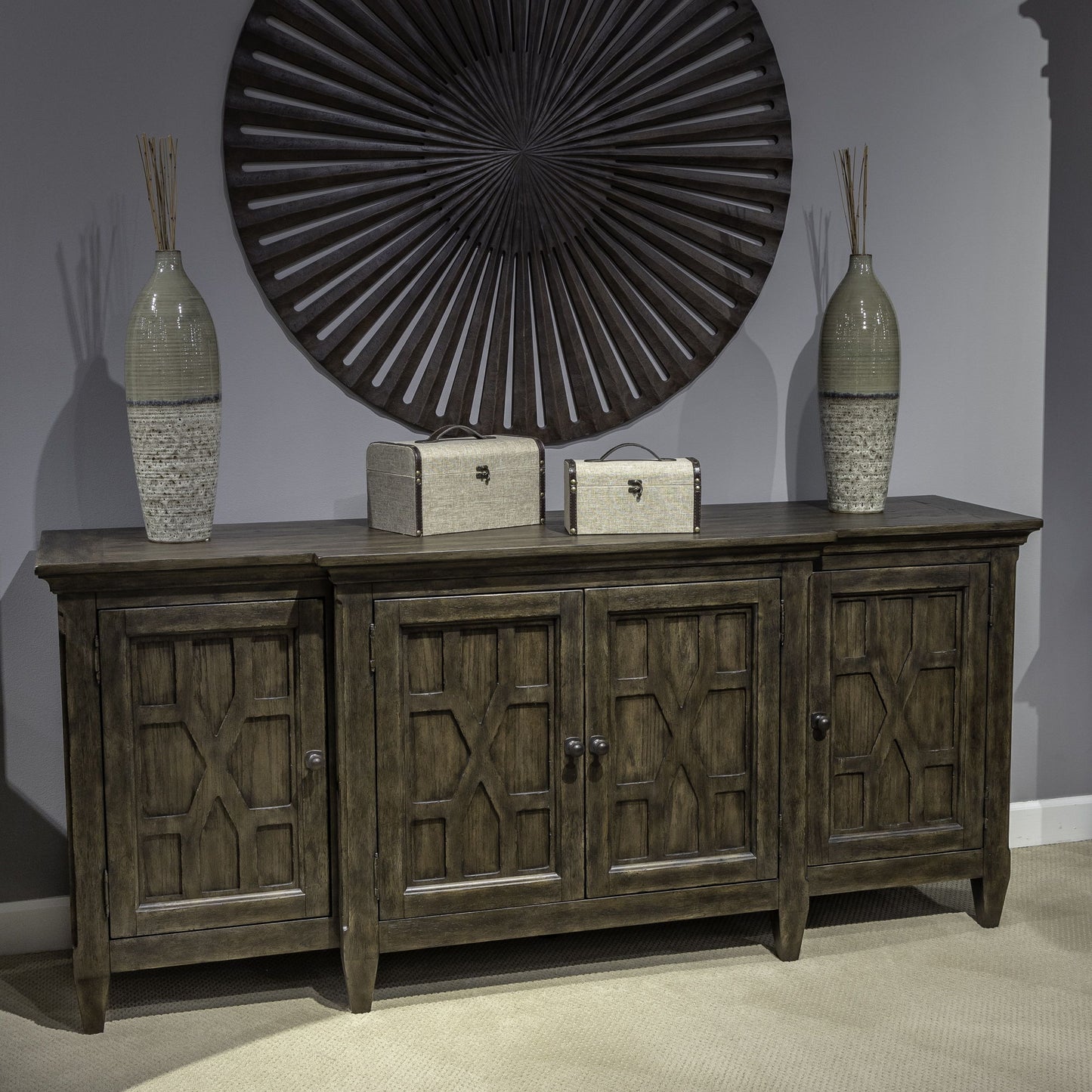 Paradise Valley - 76" TV Console - Dark Brown - Hornell Furniture Outlet