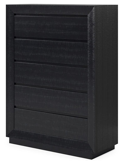 Londer - Black - Five Drawer Chest - Hornell Furniture Outlet