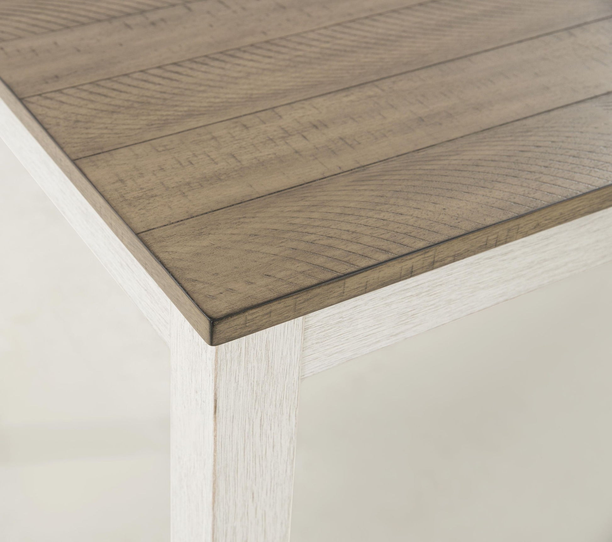 Skempton - Counter Height Dining Table and Bar Stools (Set of 7) - White / Light Brown - Hornell Furniture Outlet