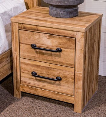 Maystonna - Brown - Two Drawer Night Stand - Hornell Furniture Outlet