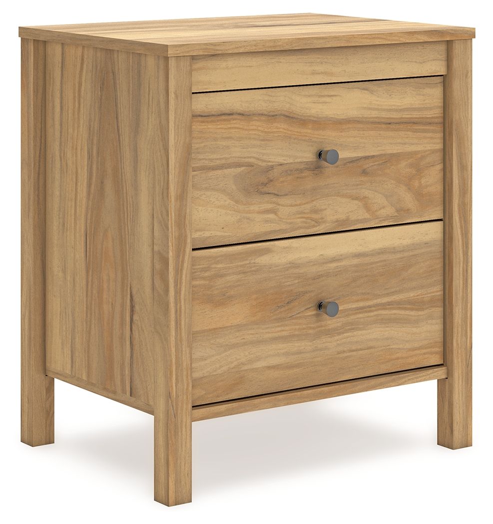 Bermacy - Light Brown - Two Drawer Night Stand - Hornell Furniture Outlet