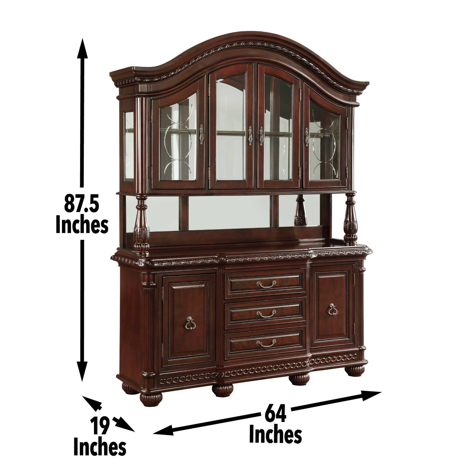Antoinette - Buffet and Hutch - Dark Brown - Hornell Furniture Outlet