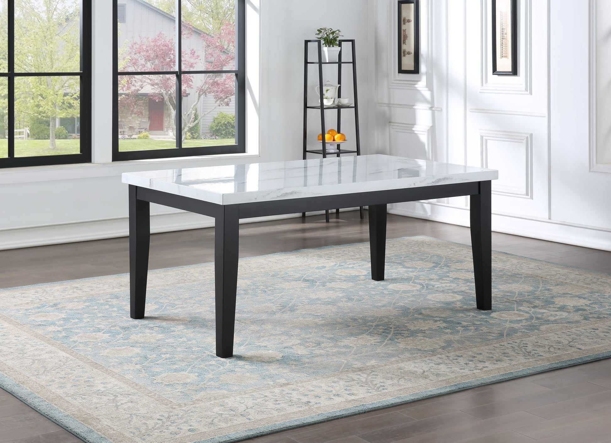 Sterling - Faux Marble Top Dining Table - White - Hornell Furniture Outlet