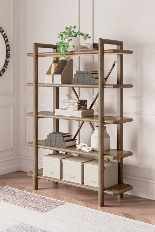 Roanhowe - Brown - Bookcase - Hornell Furniture Outlet