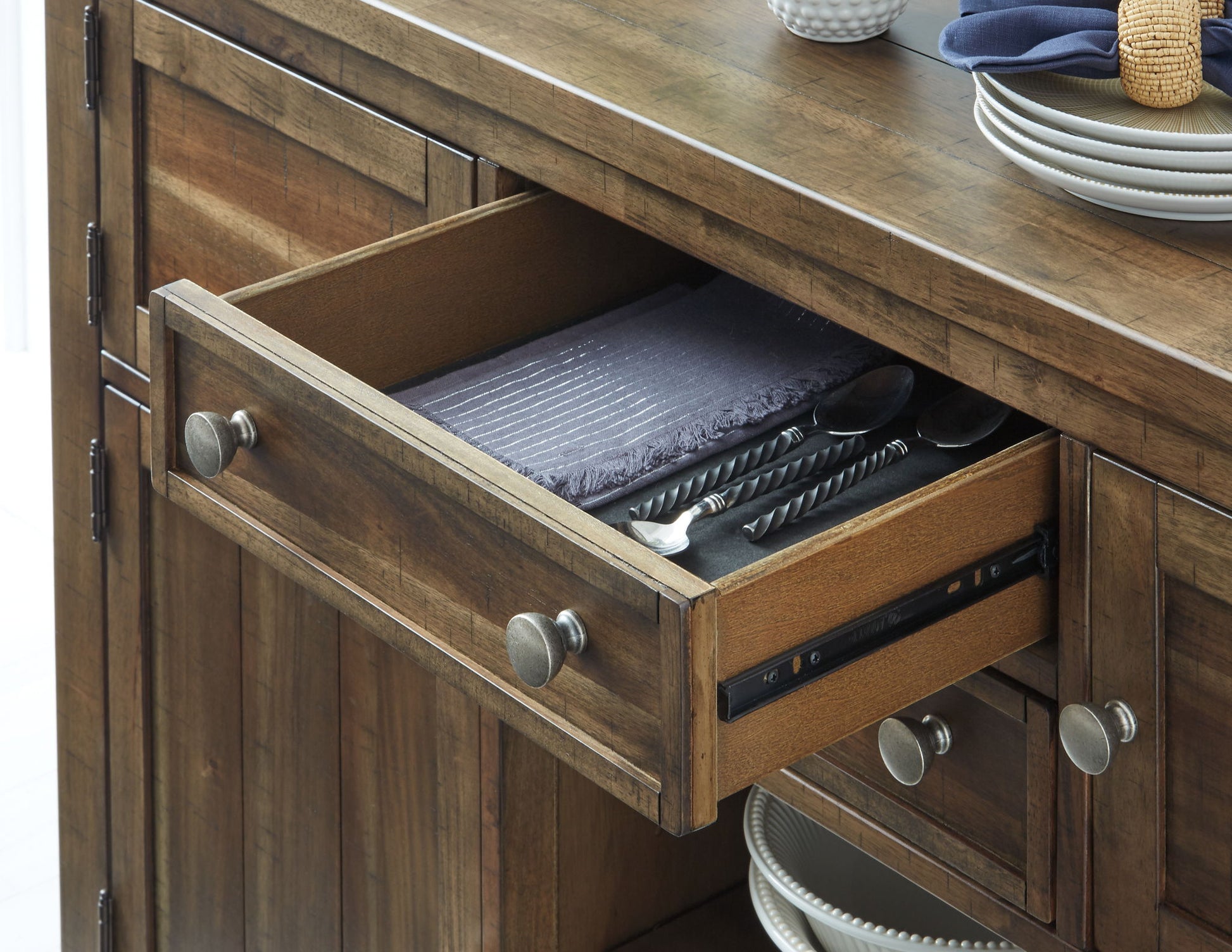 Moriville - Grayish Brown - Dining Room Server - Hornell Furniture Outlet