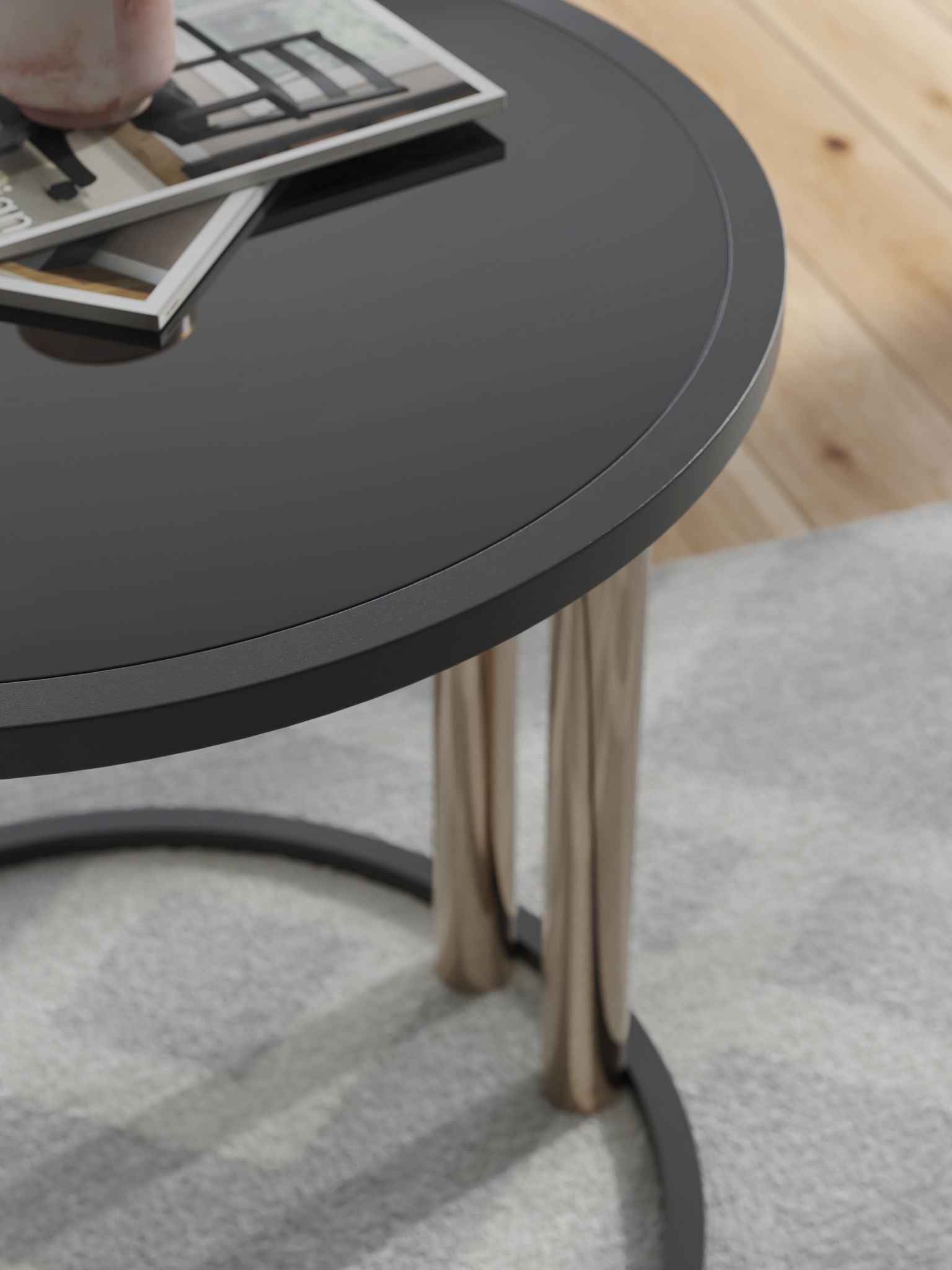 Hannerly - Black / Gold Finish - Occasional Table Set (Set of 3) - Hornell Furniture Outlet