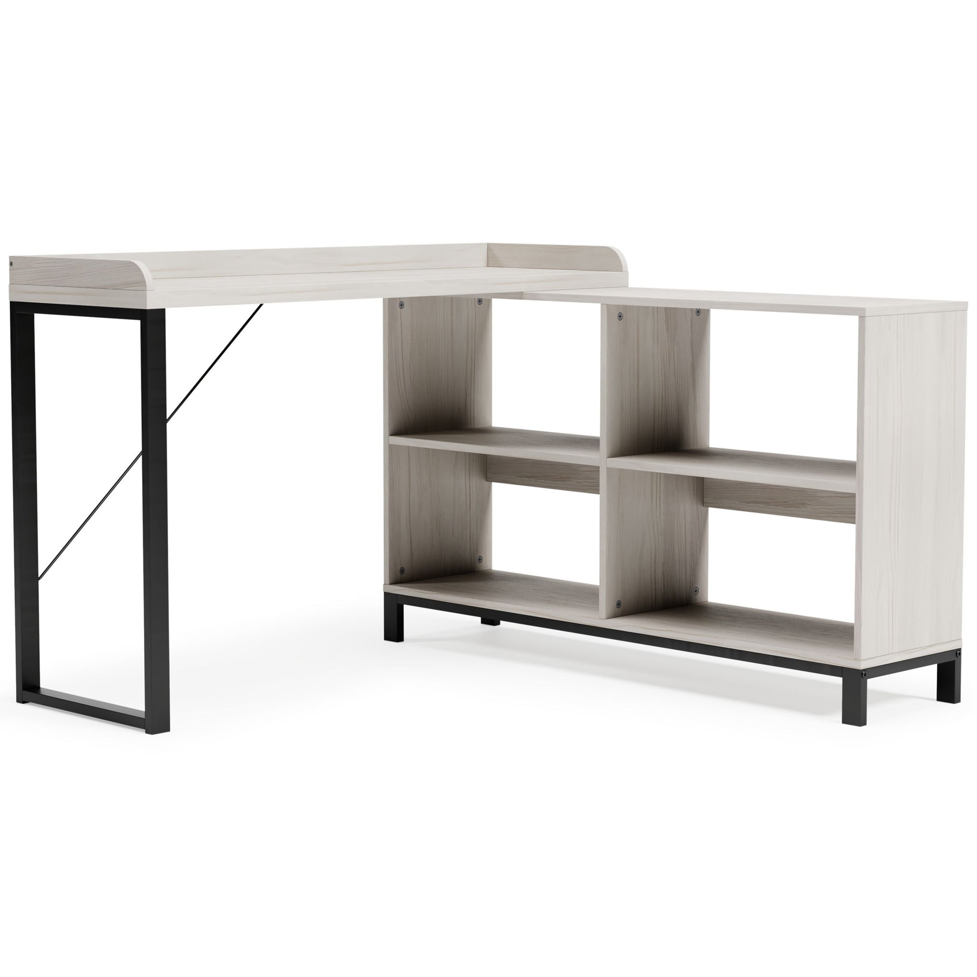 Bayflynn - White / Black - L - Desk - Hornell Furniture Outlet