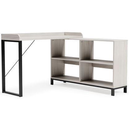 Bayflynn - White / Black - L - Desk - Hornell Furniture Outlet