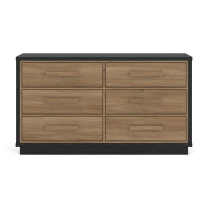 Kozmour - Six Drawer Dresser - Black / Brown