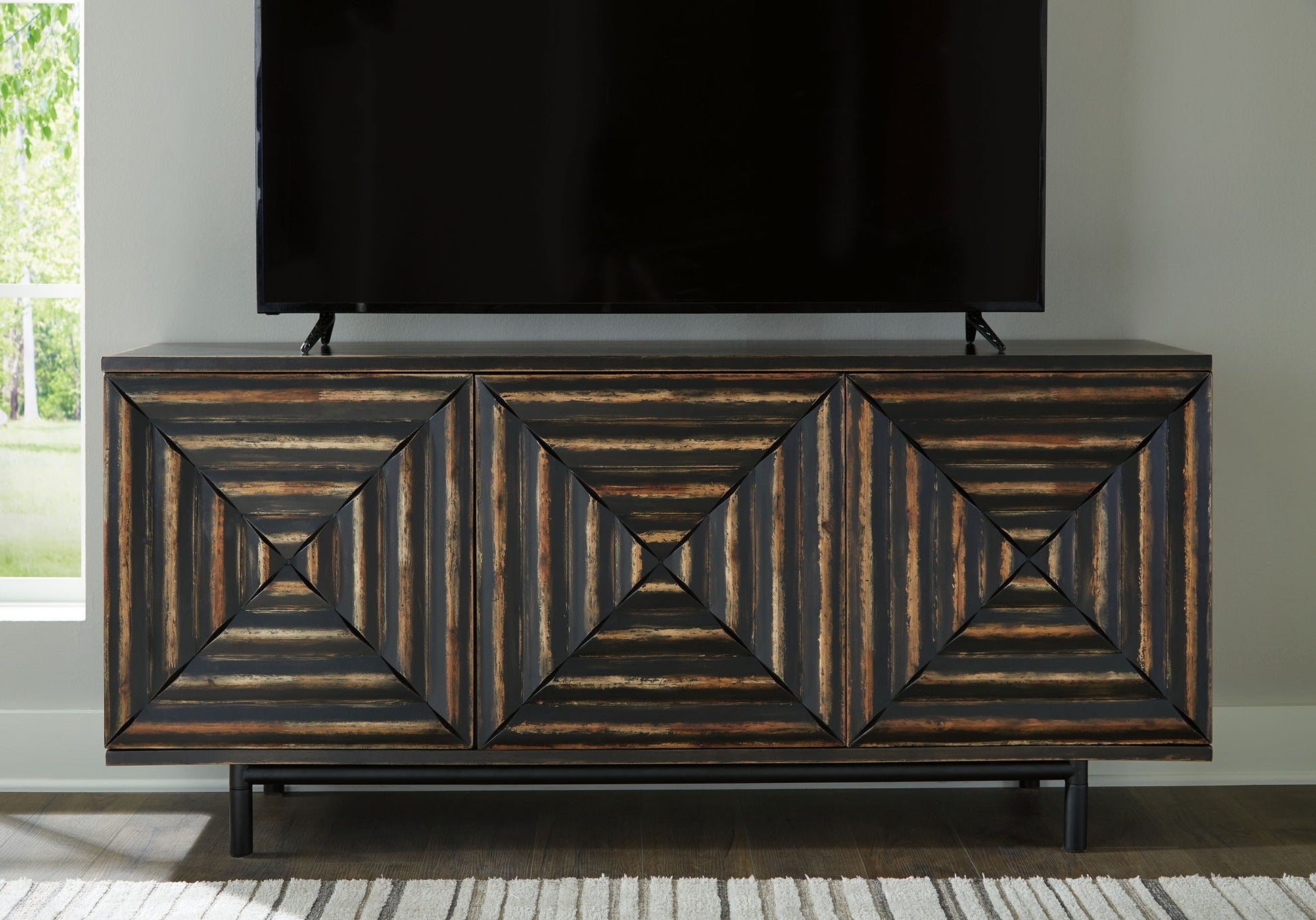 Fair Ridge - Distressed Black - Accent Cabinet - Hornell Furniture Outlet
