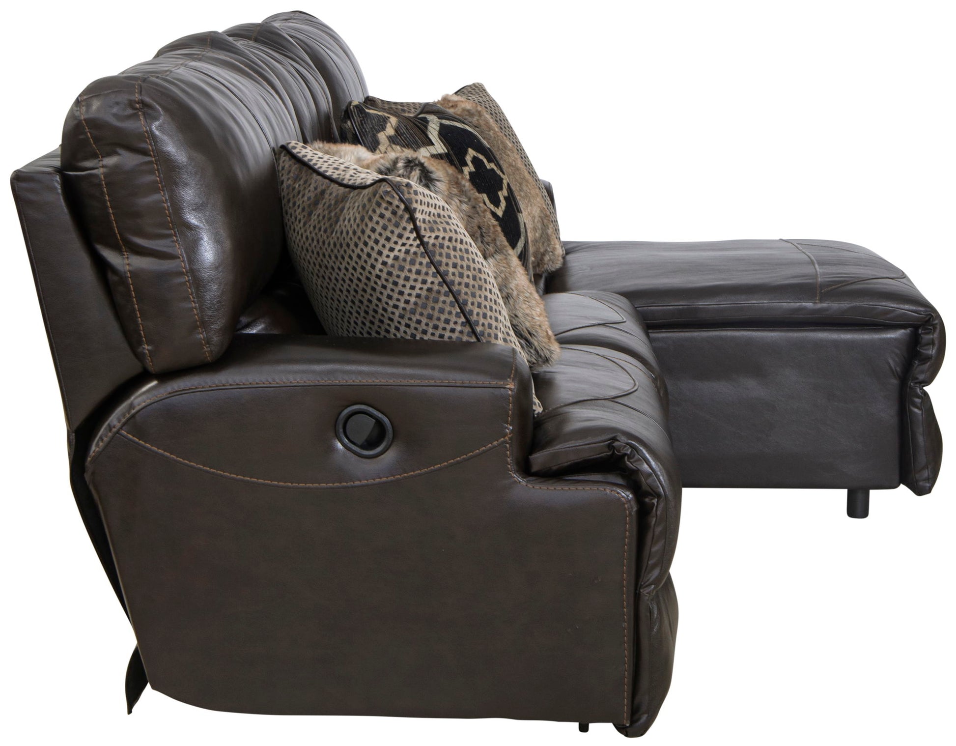 Como - 3 Piece Italian Leather Match Reclining Sectional - Hornell Furniture Outlet