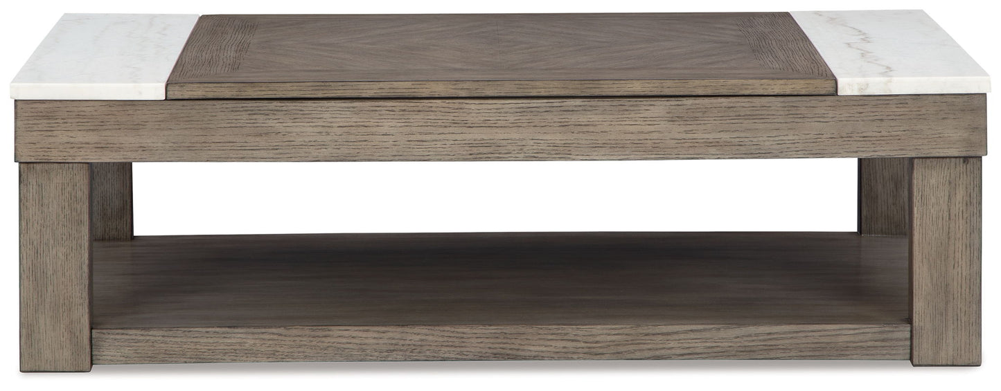 Loyaska - Grayish Brown / White - Lift Top Cocktail Table - Hornell Furniture Outlet
