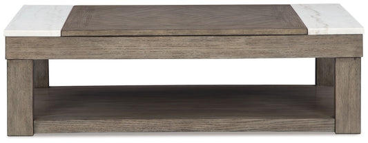 Loyaska - Grayish Brown / White - Lift Top Cocktail Table - Hornell Furniture Outlet