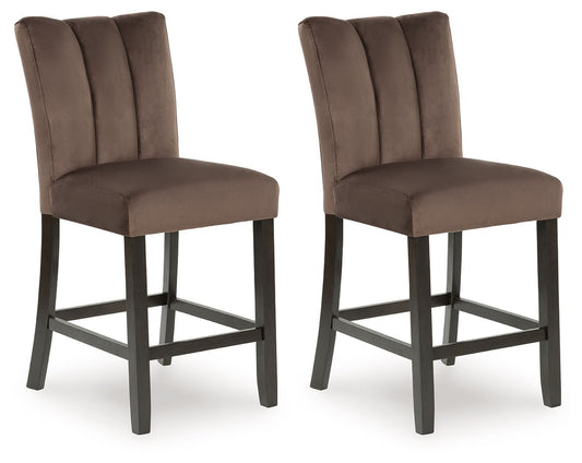 Jeshina - Mocha - Upholstered Barstool (Set of 2) - Hornell Furniture Outlet