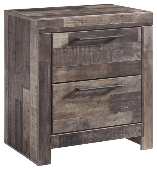 Derekson - Multi Gray - Two Drawer Night Stand - Hornell Furniture Outlet