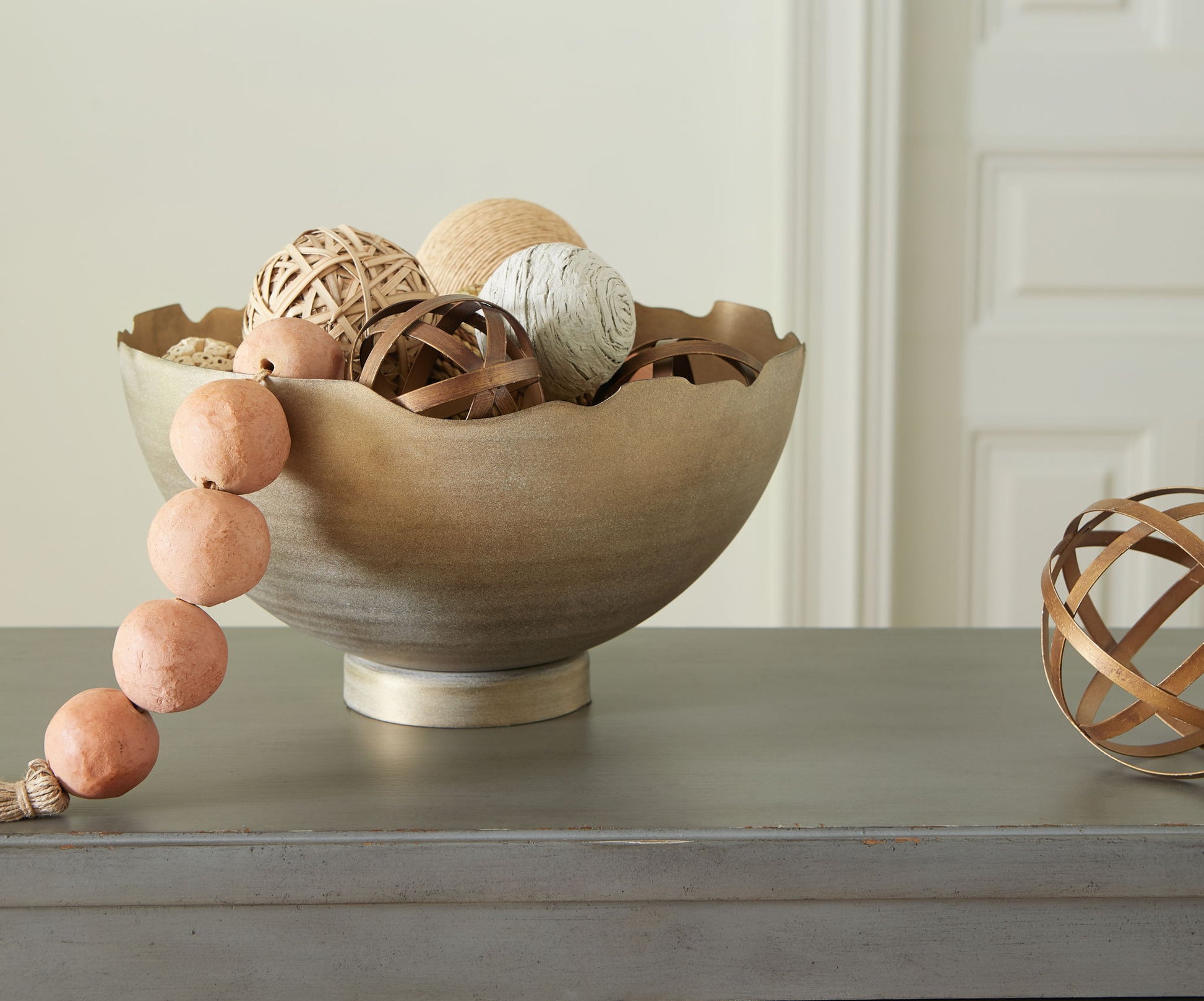 Maura - Antique Gold Finish - Bowl - Hornell Furniture Outlet