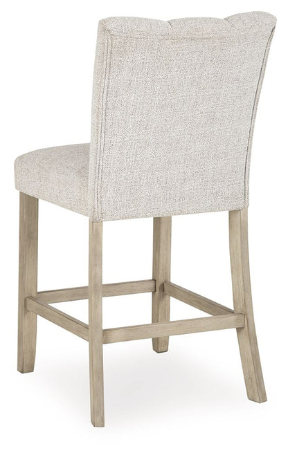 Larawyn - Upholstered Barstool (Set of 2) - Bisque - Hornell Furniture Outlet