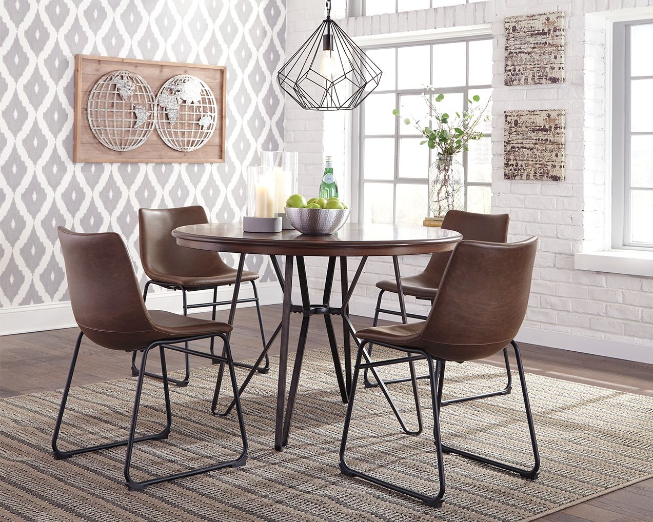 Centiar - Brown - Round Dining Room Table - Hornell Furniture Outlet