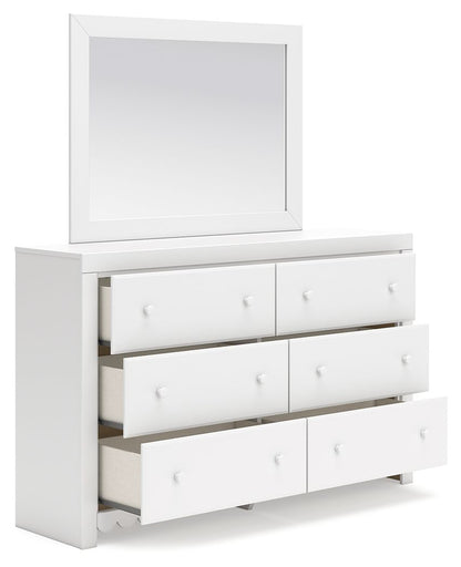 Mollviney - White - Dresser And Mirror - Hornell Furniture Outlet