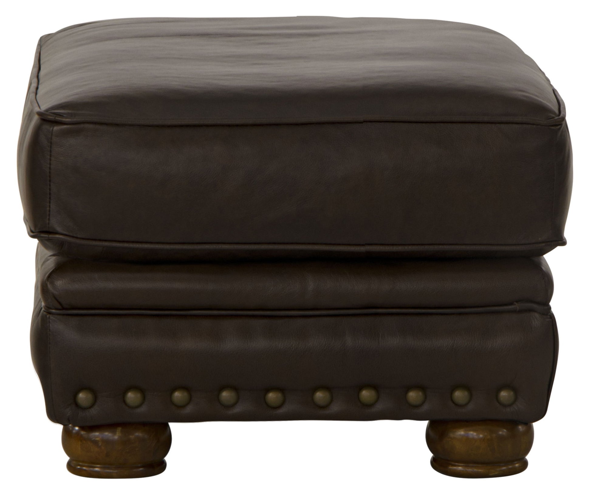 Roberto - Leather Ottoman - Cocoa - Hornell Furniture Outlet