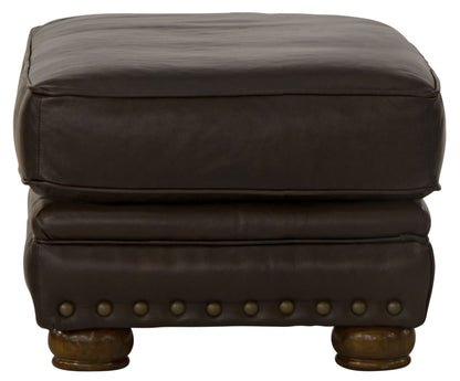 Roberto - Leather Ottoman - Cocoa - Hornell Furniture Outlet