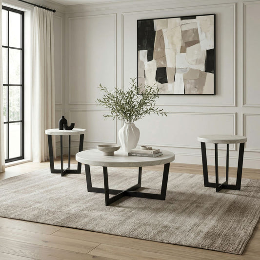 Pierce - 3 Piece Set (Cocktail Table And 2 End Tables) - Black - Hornell Furniture Outlet