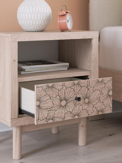 Arloster - One Drawer Night Stand - Tan - Hornell Furniture Outlet
