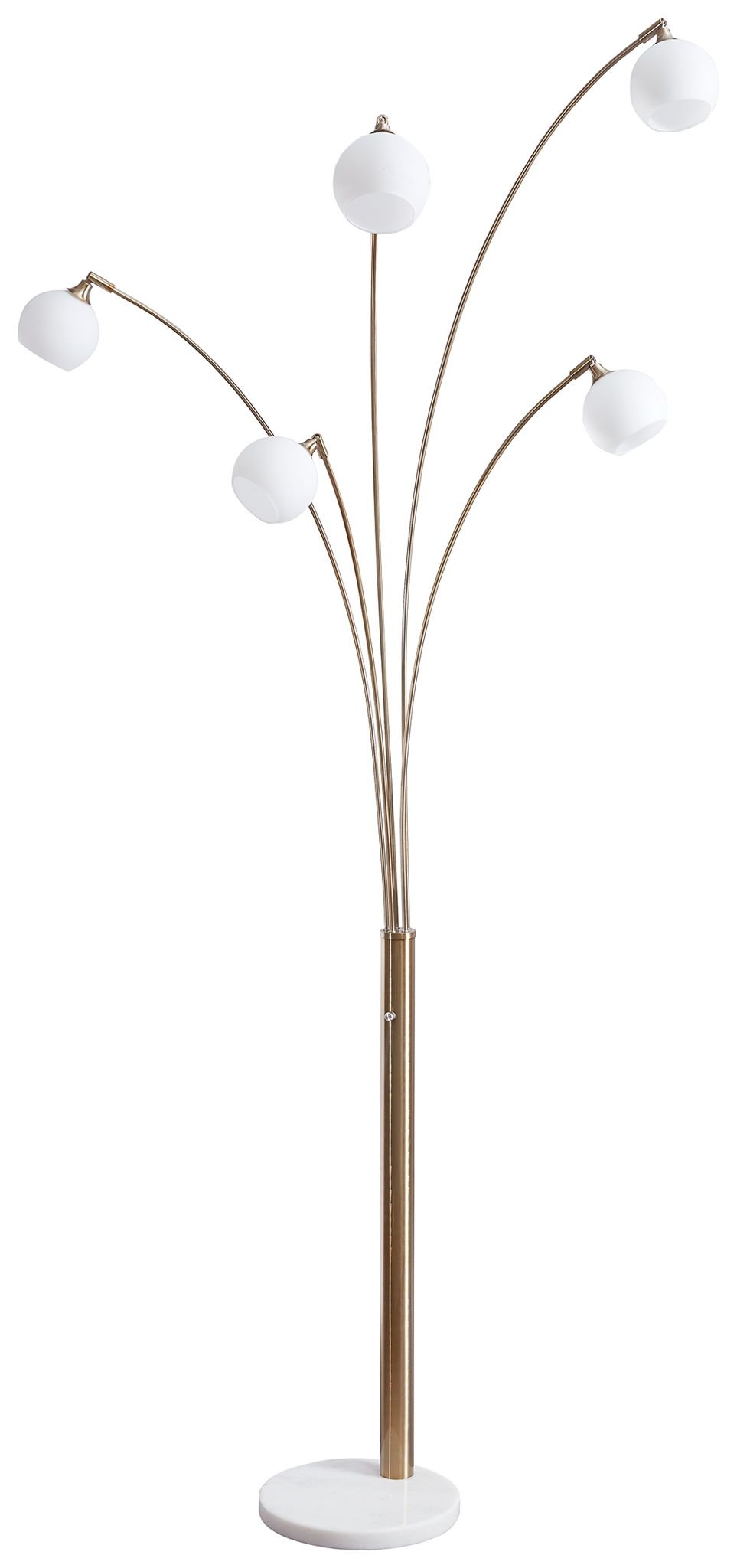 Taliya - Champagne / White - Metal Arc Lamp - Hornell Furniture Outlet