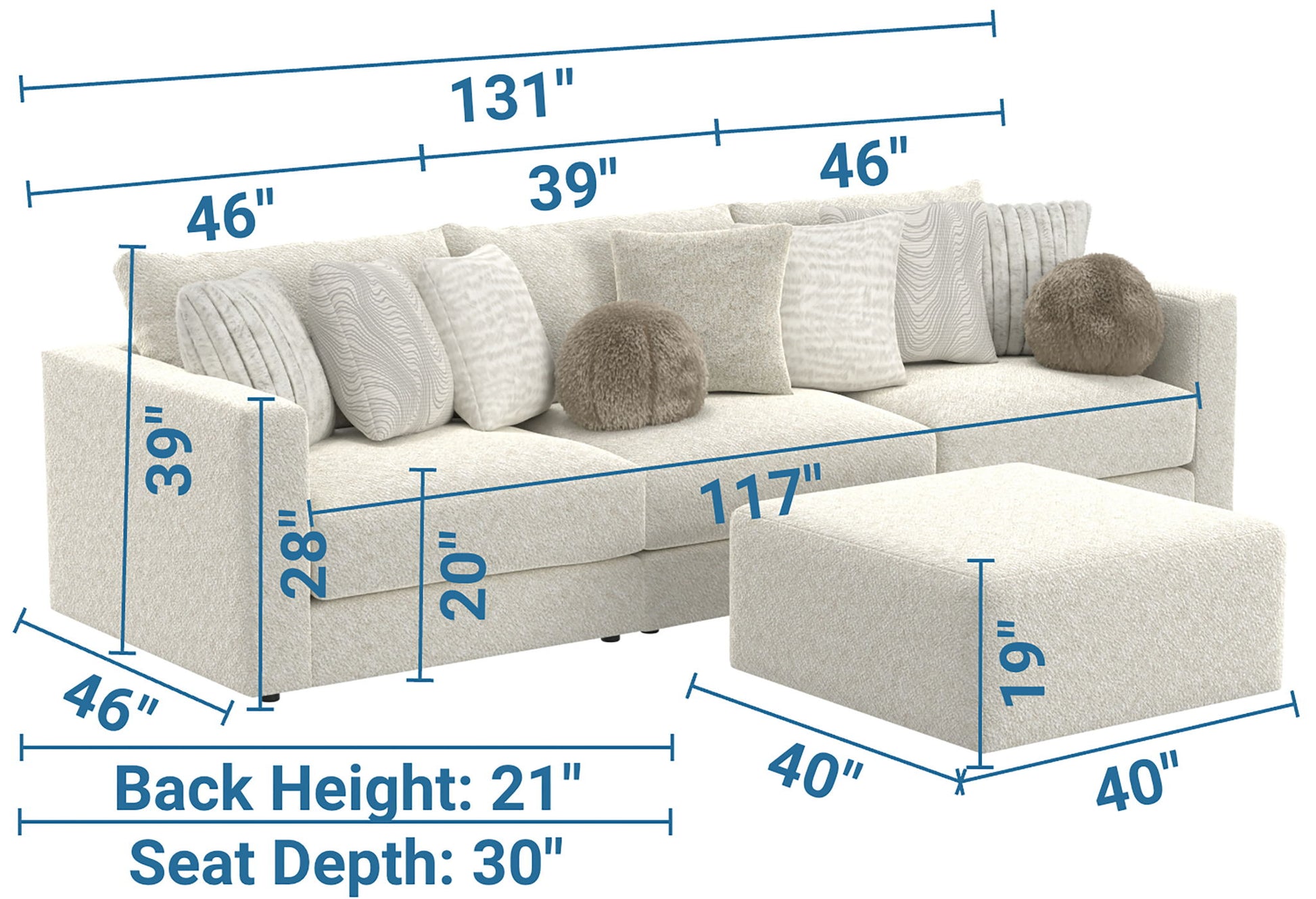 Ritzy - Modular Sofa And Included Cocktail Ottoman - Hornell Furniture Outlet