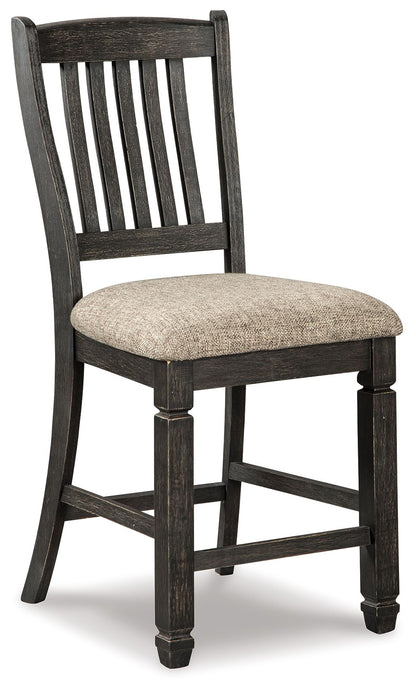 Tyler Creek - Black / Grayish Brown - Upholstered Barstool (Set of 2) - Hornell Furniture Outlet