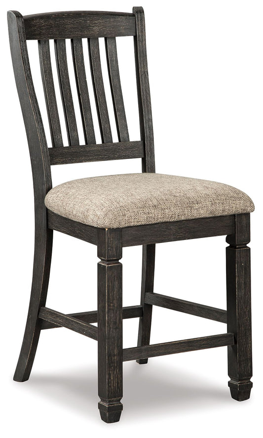 Tyler Creek - Black / Grayish Brown - Upholstered Barstool (Set of 2) - Hornell Furniture Outlet