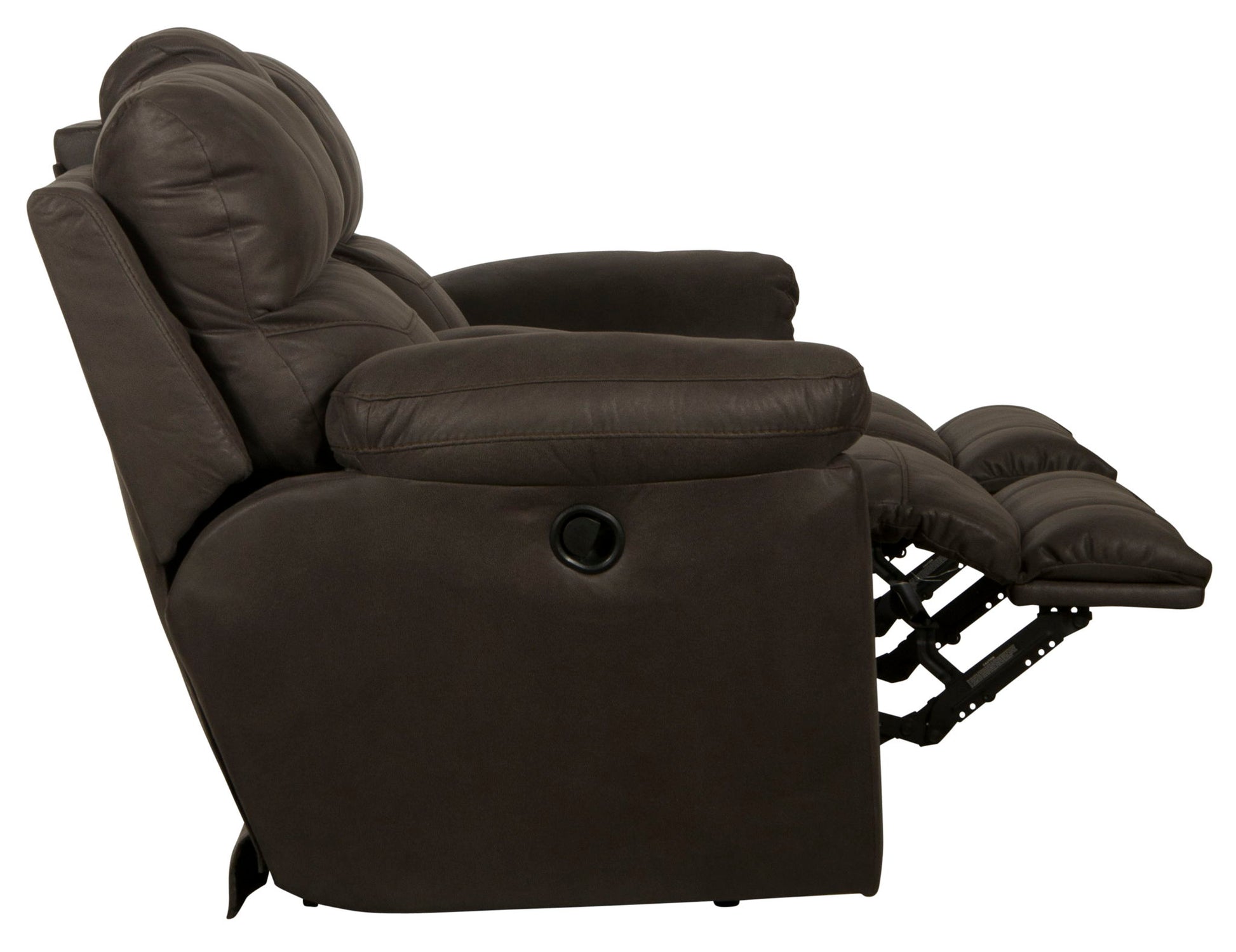 Atlas - Reclining Console Loveseat With Storage - Charcoal - Hornell Furniture Outlet